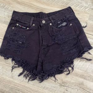 Big Blue High Wasted Jean Shorts